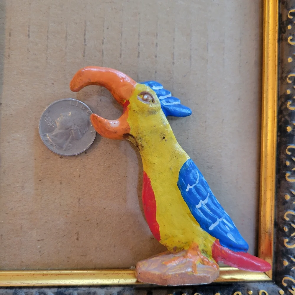 Vintage Cast Iron Parrot Bottle Opener ~ Tiki ~ Tropical ~ Bar Cart ~ Retro
